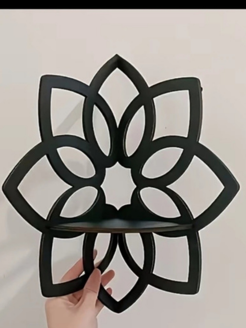 Lotus Flower Corner Shelf Black Floral Wall Display Shelf